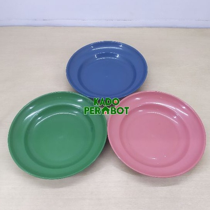 Piring Makan Plastik 1Lusin - Piring Plastik Cekung - Piring Selusin