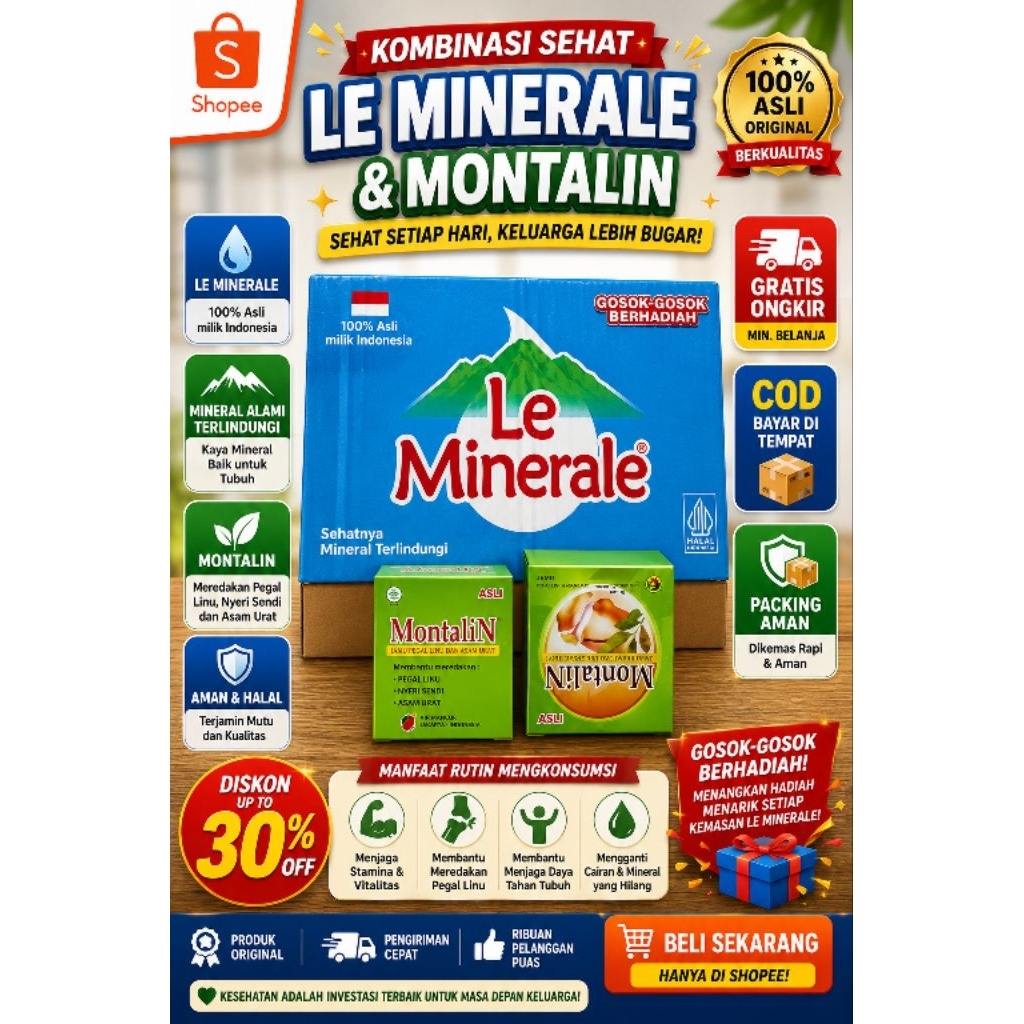 LE MINERAL & MONTALIN 100% ASLI ORIGINAL.