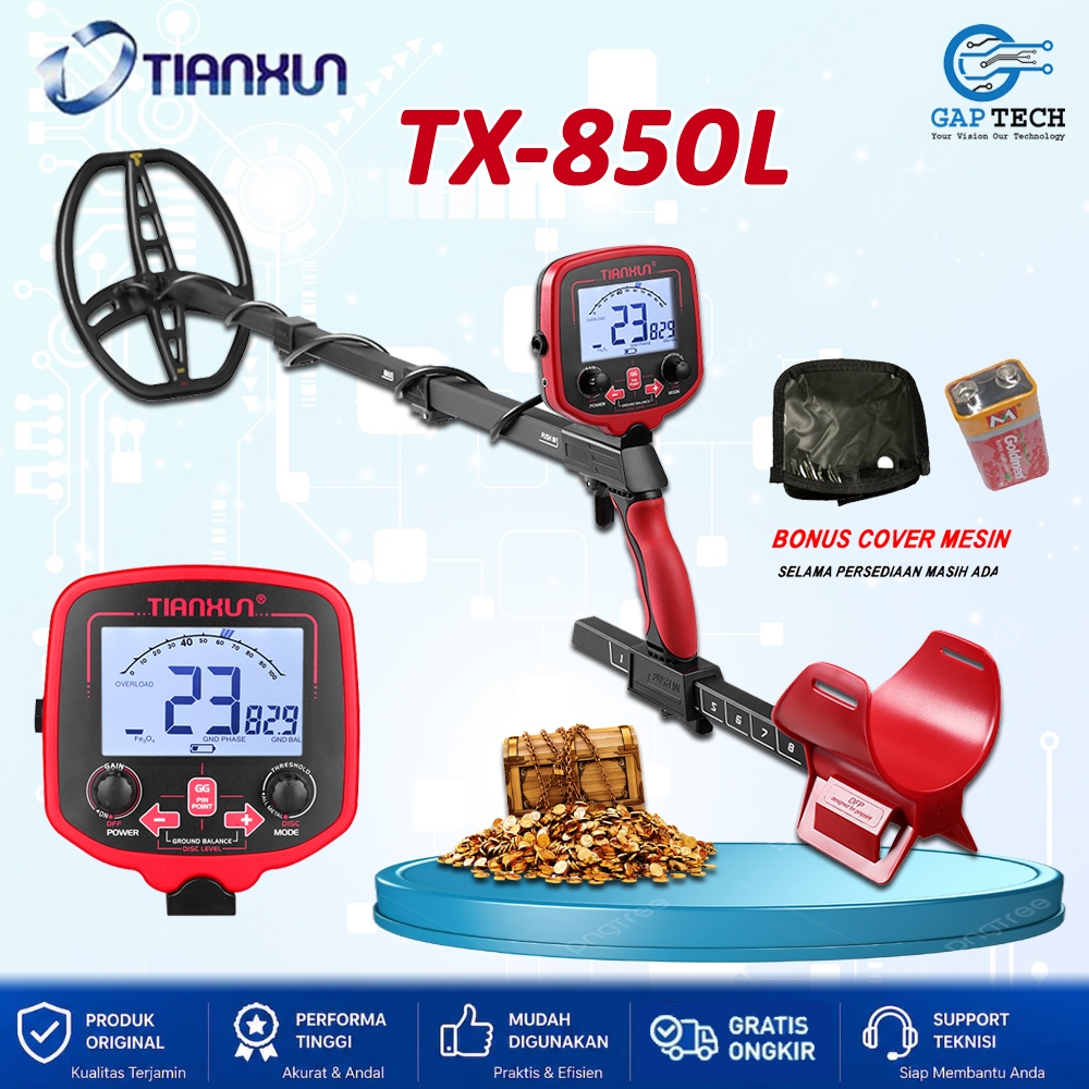 NEW ORIGINAL TIANXUN Metal Detector TX-850L TX-850 L Pencari Emas Detektor Logam Emas Dalam Tanah TX