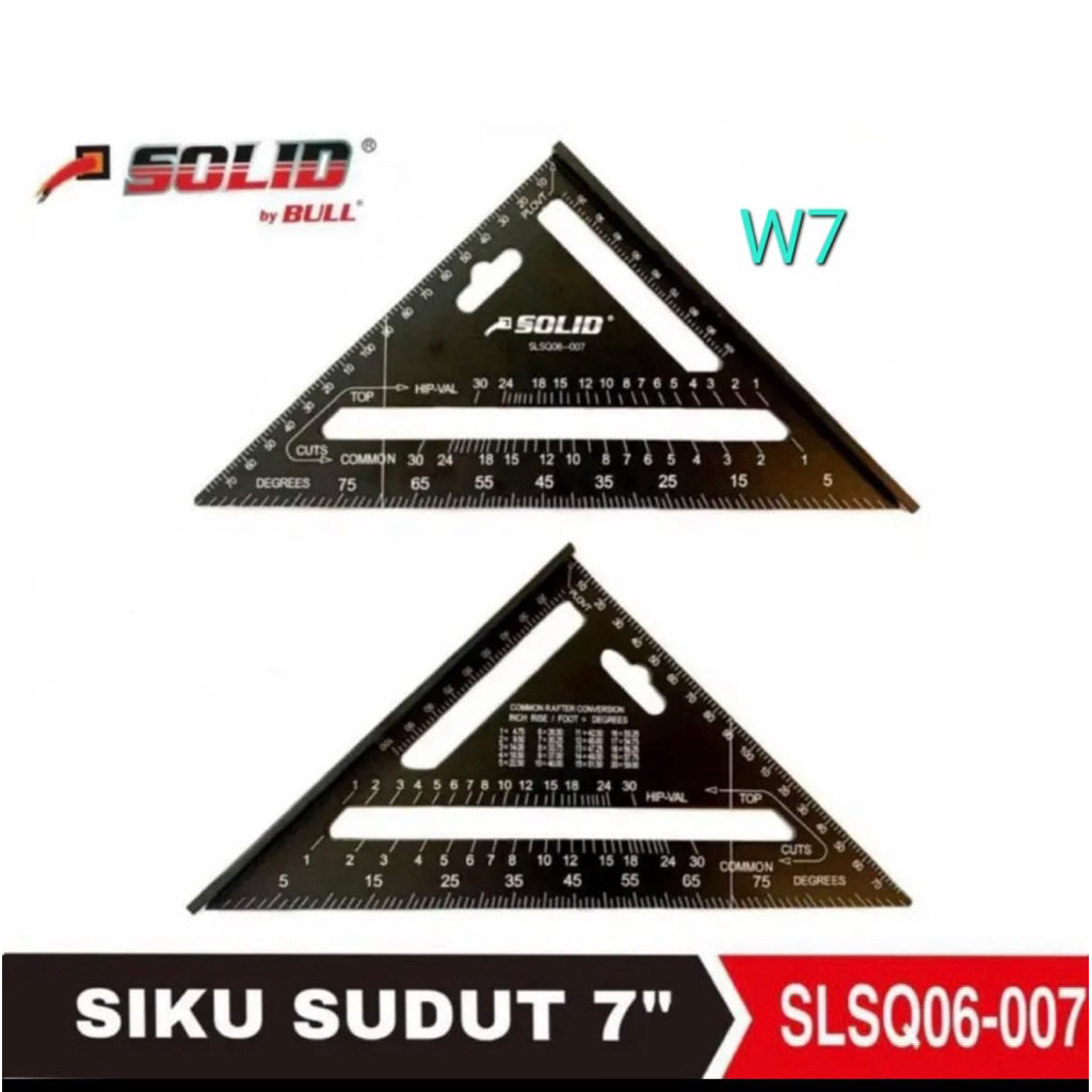 Siku Sudut Segitiga Solid 7" dan 12"
