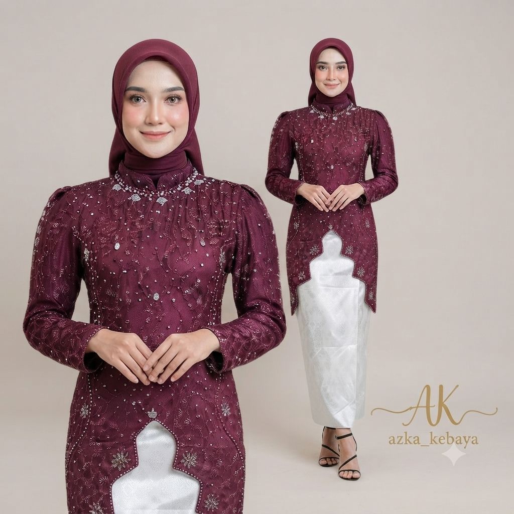 {NR1955} Setelan Kebaya Leodra (Kebaya+Rok Lilit Songket) Setelan Kebaya Pesta Modern / Kebaya Wisud