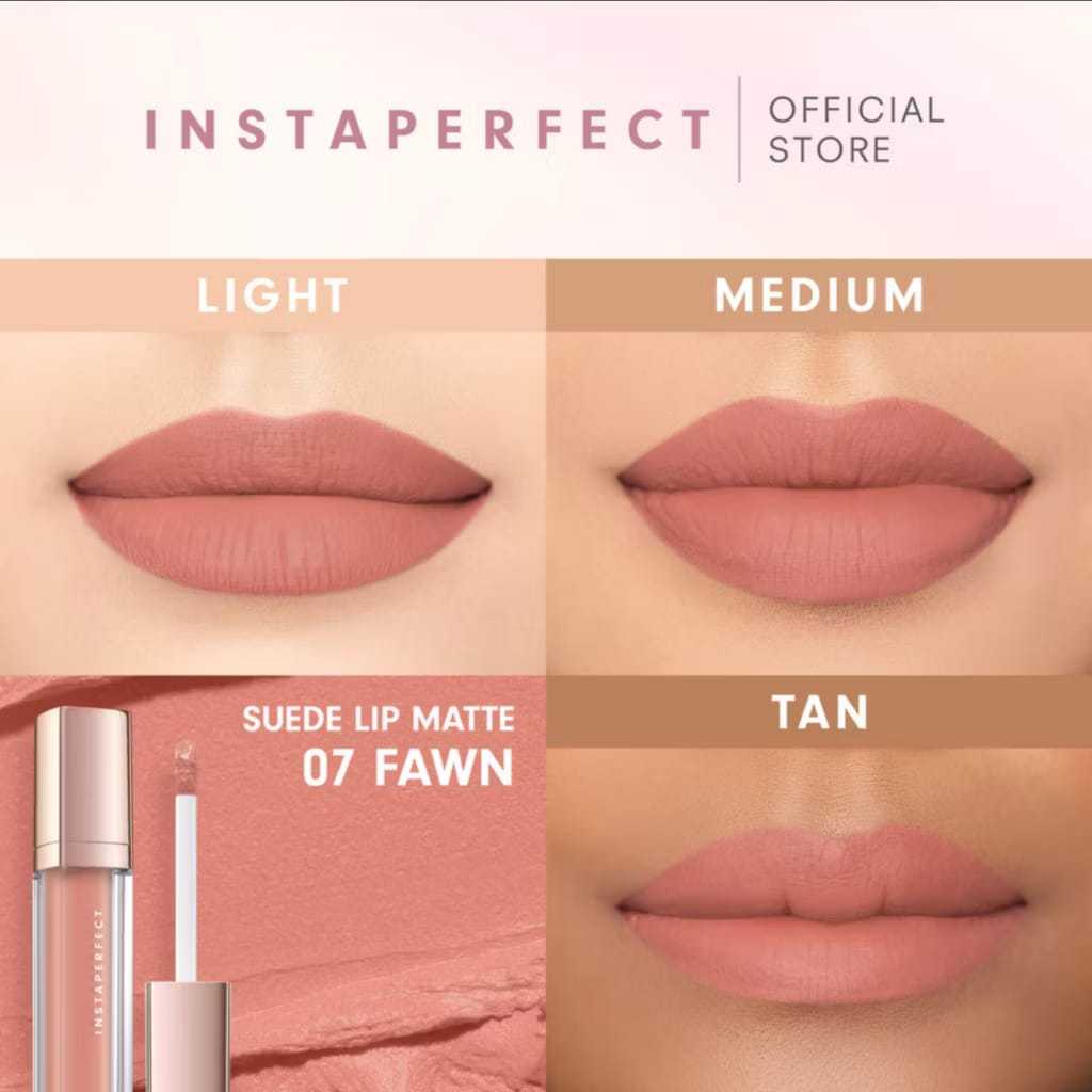 Wardah Instaperfect Suede Lip Matte - 07 Fawn, base ombre