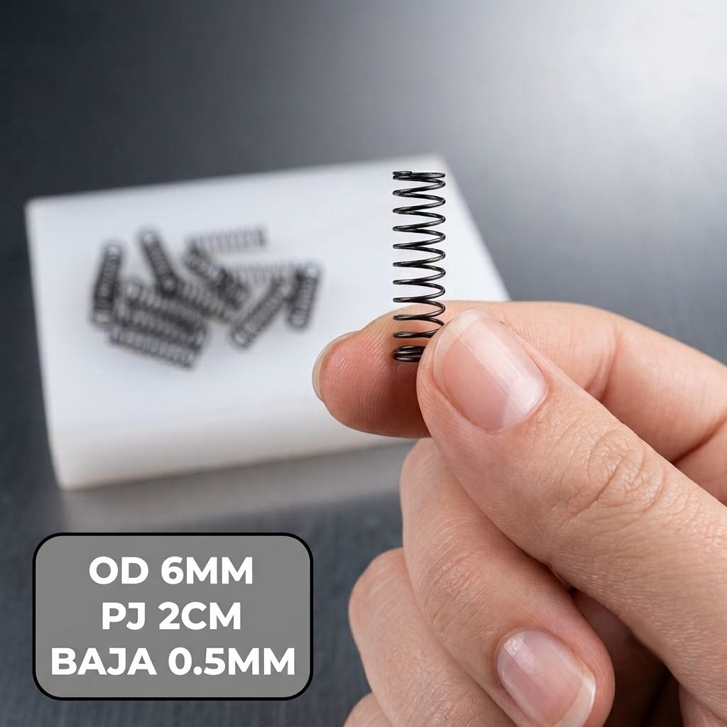 Per Pegas Tekan OD 6mm PJ 2cm Baja 0.5mm