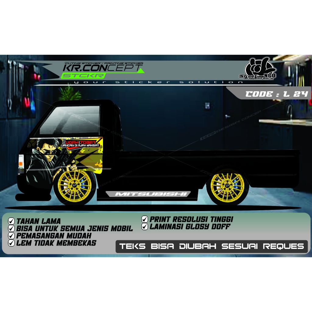DECAL COWOK PINTU SAMPING MOBIL PIC'UP L300 L 24