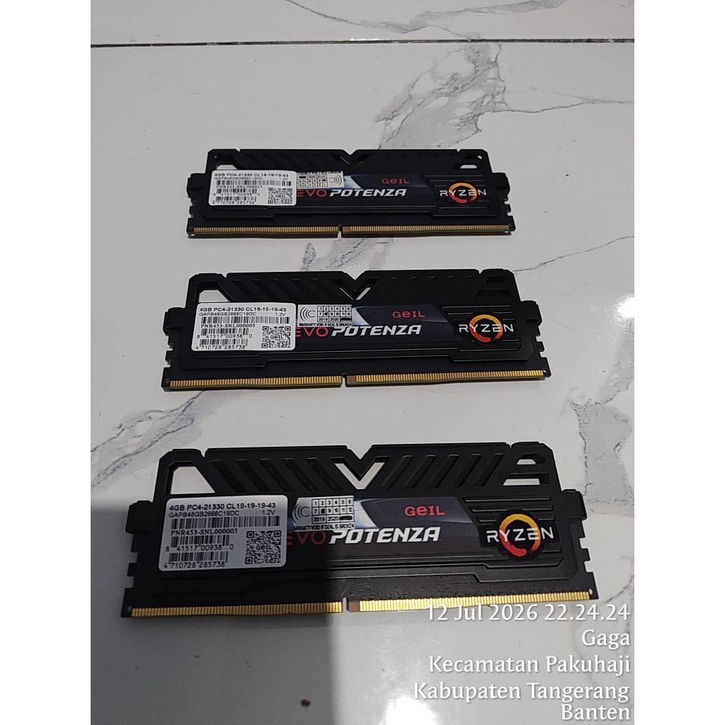 RAM GEIL POTENZA 3X4 GB 2666MHZ