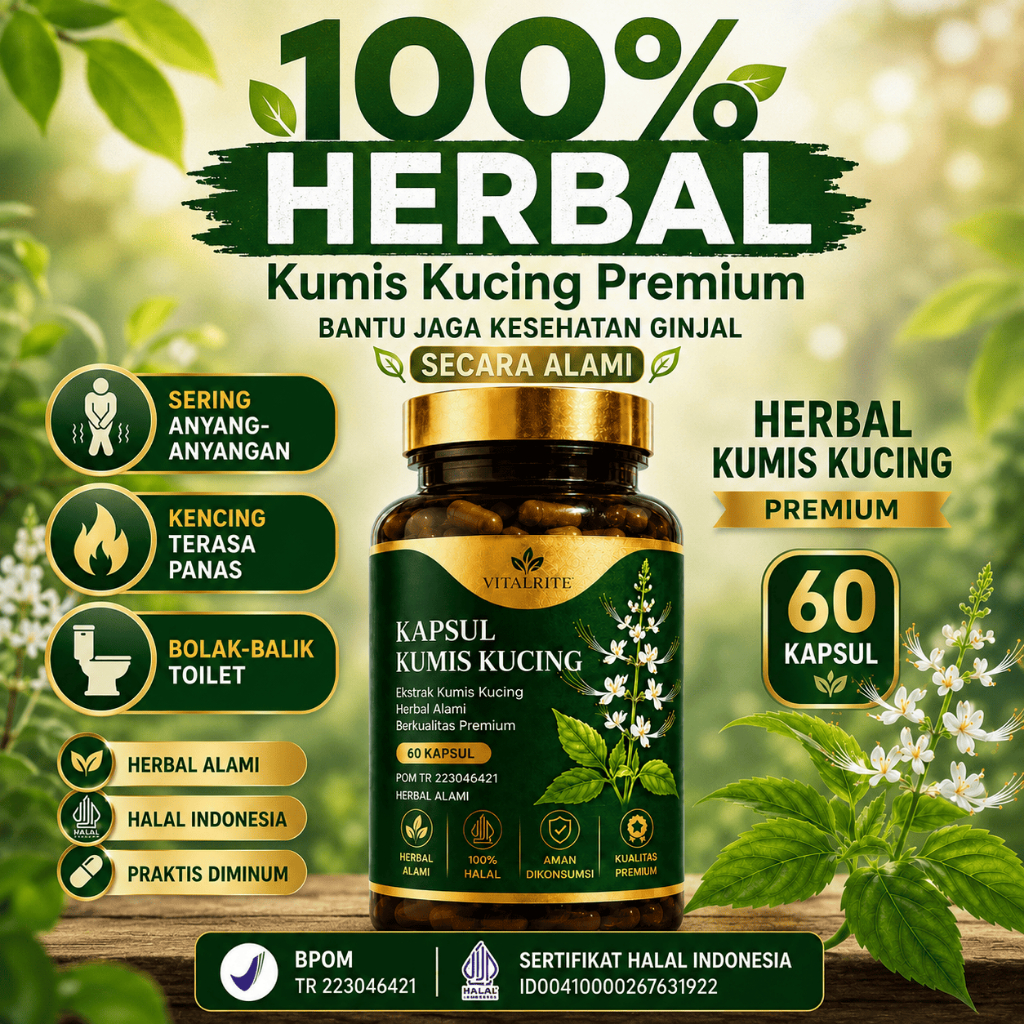 Kapsul Kumis Kucing | Suplemen Herbal Ekstrak Kumis Kucing | Vitalrite Original