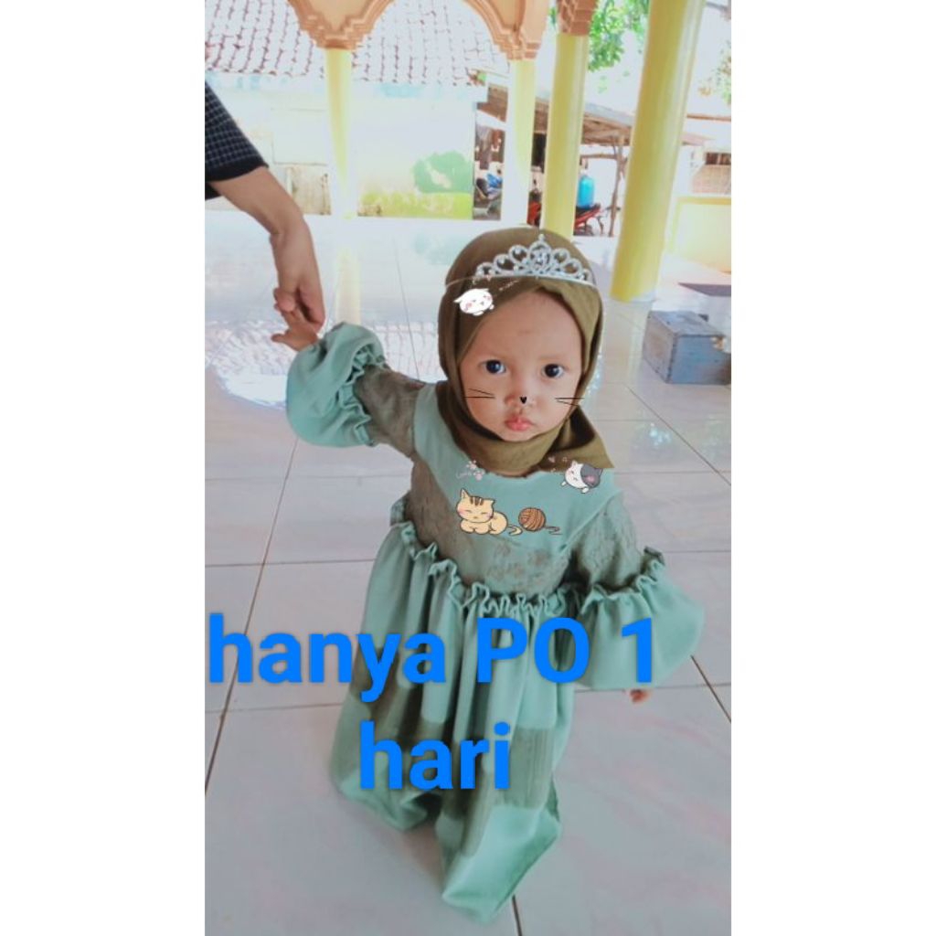 aurauwais - Zulfana set dress gamis anak perempuan