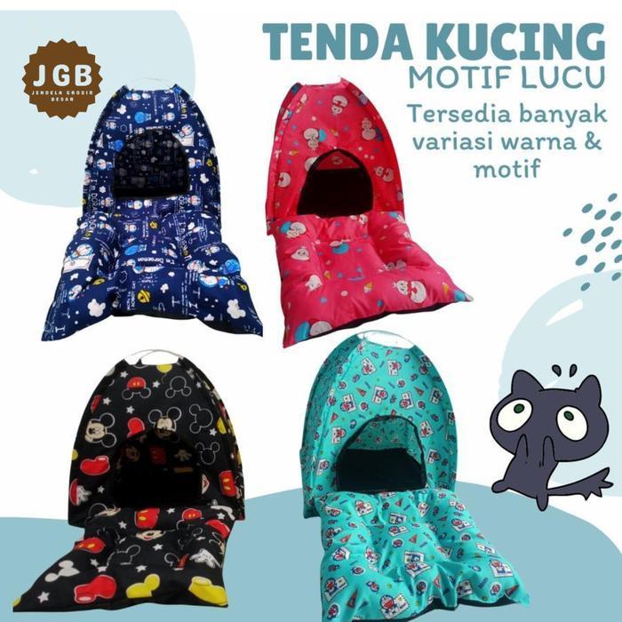 Tenda Rumah Kucing Lipat + Kasur Outdoor Lucu - Tempat Tidur Kucing Anjing Pet Bed - Rumah Tenda Kuc