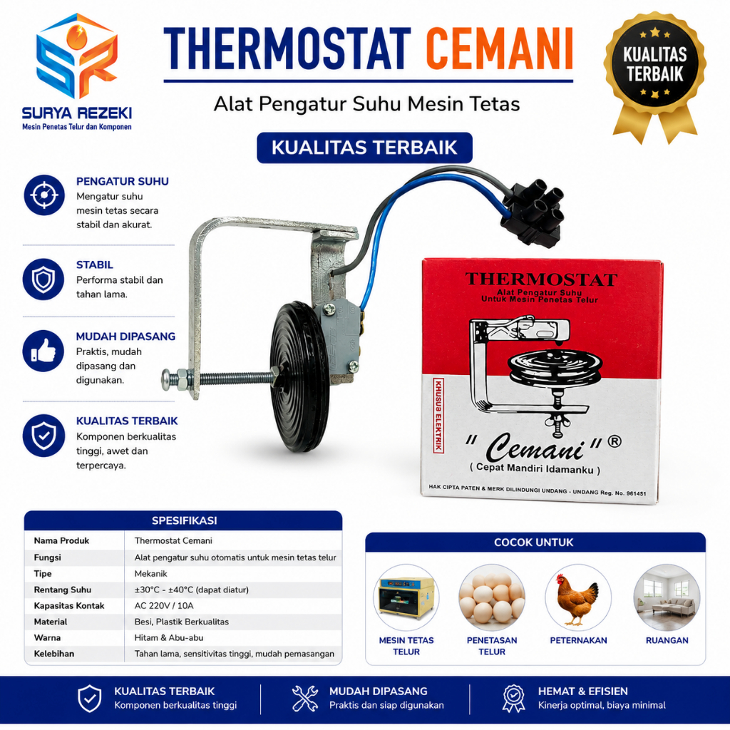 Termostat mesin tetas cemani thermostat penetas telur