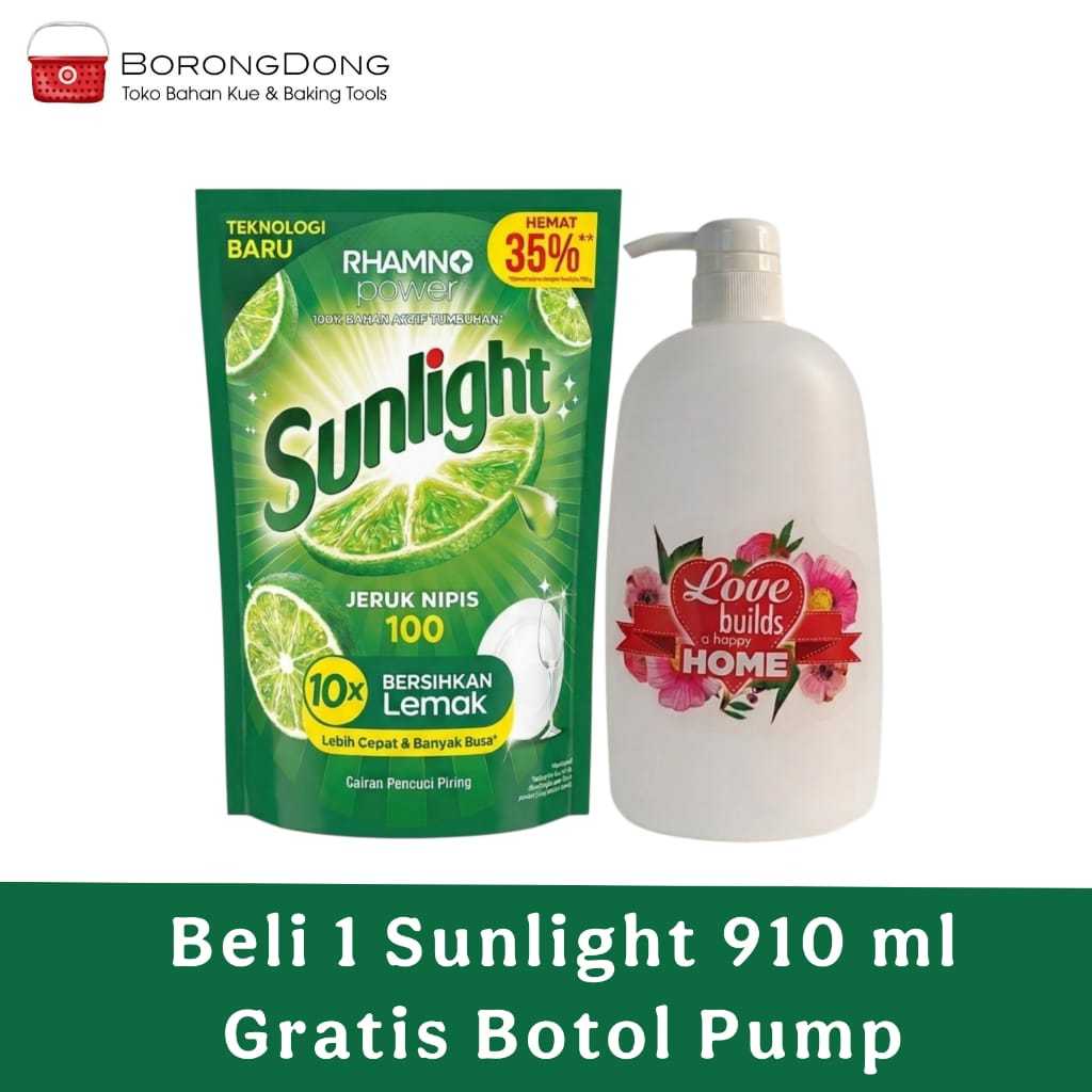 Sunlight Lime 910 Ml - Promo Gratis Botol Pump
