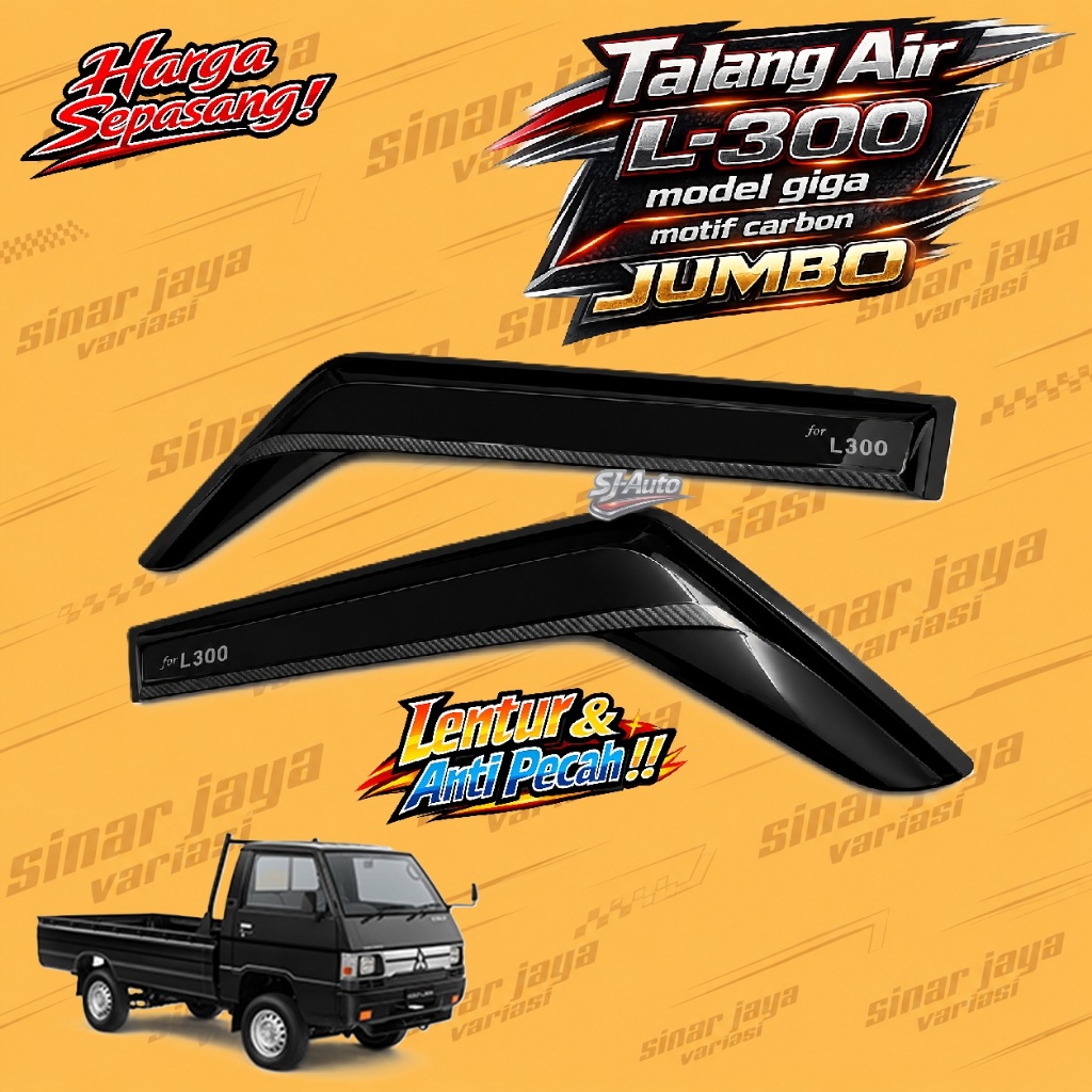 Talang Air L300 model Giga Jumbo Carbon Talang Air Mitsubishi L300 Lentur Anti Pecah