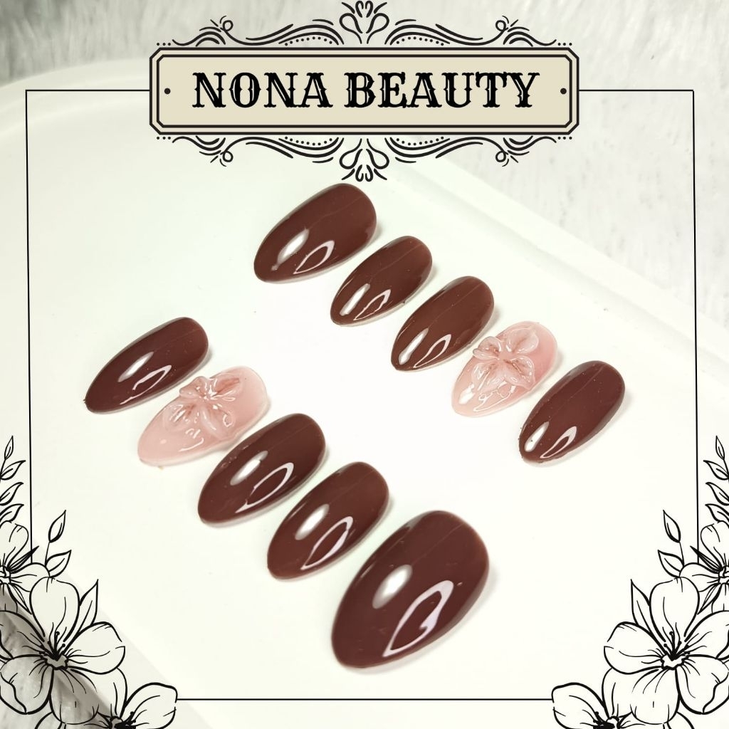 Nona Beauty - Press On Nails Bunga 3d Elegan Premium
