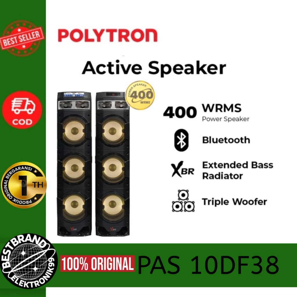 POLYTRON PAS 10DF38 ACTIVE SPEAKER 10 INCH PAS 10DF38