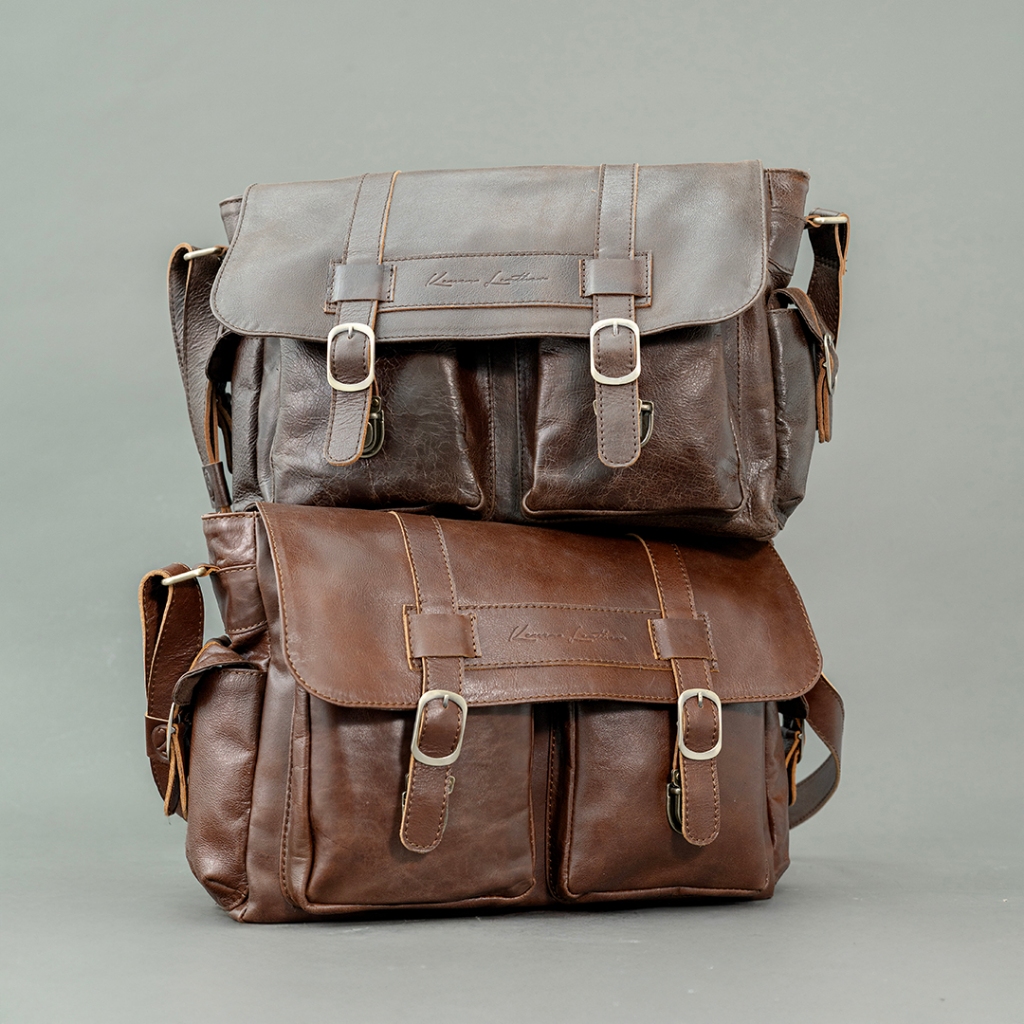 Messenger Leather Bag - ZEUS - Kenes Leather