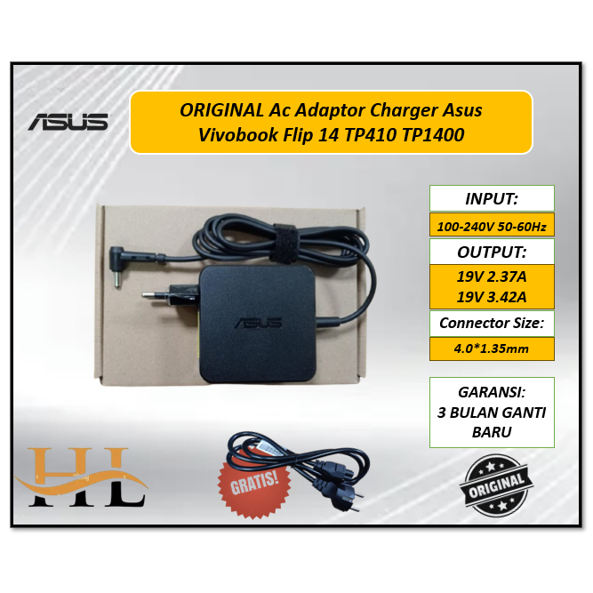 ORIGINAL Ac Adaptor Charger Asus Vivobook Flip 14 TP410 TP1400