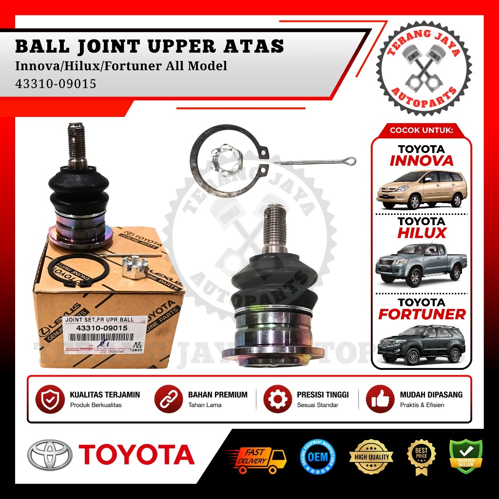 Ball Joint Upper Atas Innova/Hilux/Fortuner All Model 43310-09015 OEM THAILAND