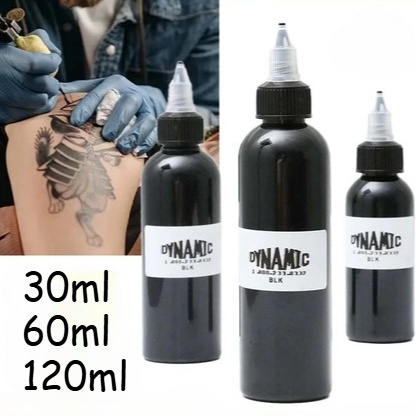 Tinta Tattoo Hitam Black Ink 30ml 60ml 120ml Pigmen Warna Hitam Pekat Untuk Perlengkapan Tato Body A