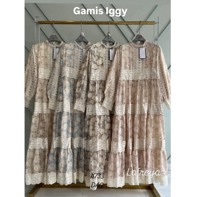 gamis iggy, dress lfy, lafreya dress, gamis bkk, gamis putih, white maxi, dress katun bordir, gamis 