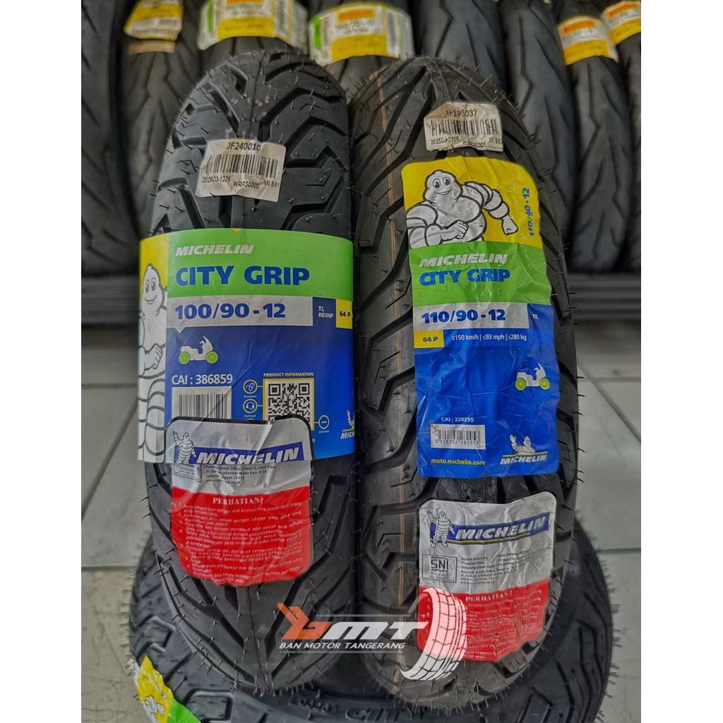 Paket Ban Michelin City grip ukuran 100/90-12 & 110/90-12