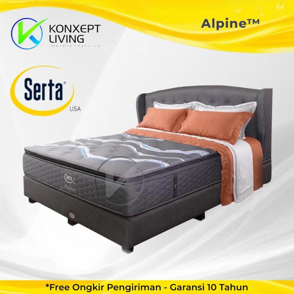 SERTA Springbed Kasur Type ALPINE [ FULLSET - ORIGINAL HEAD & BASE ]