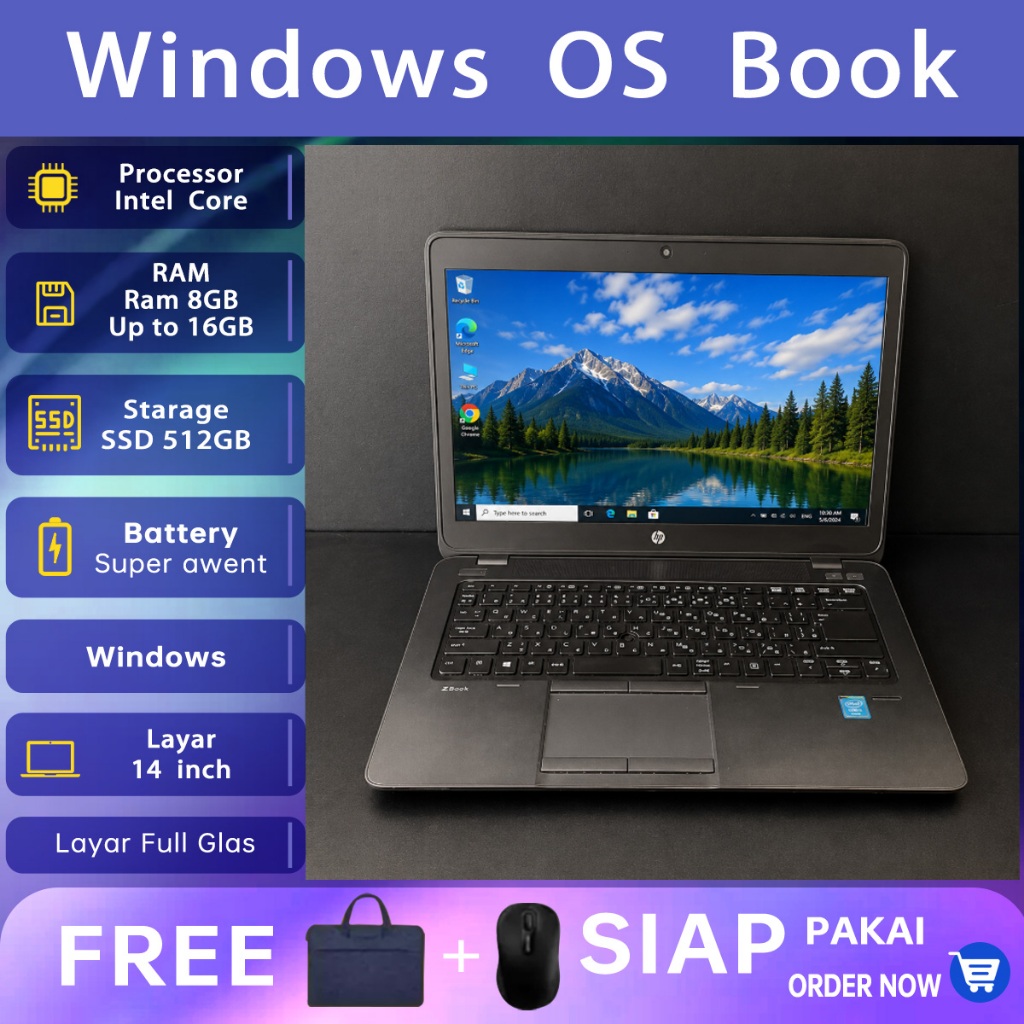 Laptop HP ProBook 4540s/6470B/9470M/9480M/650G1/ZBOOK14  Core i5 i7 | RAM 8GB SSD | 15.6 Inch | Mulu