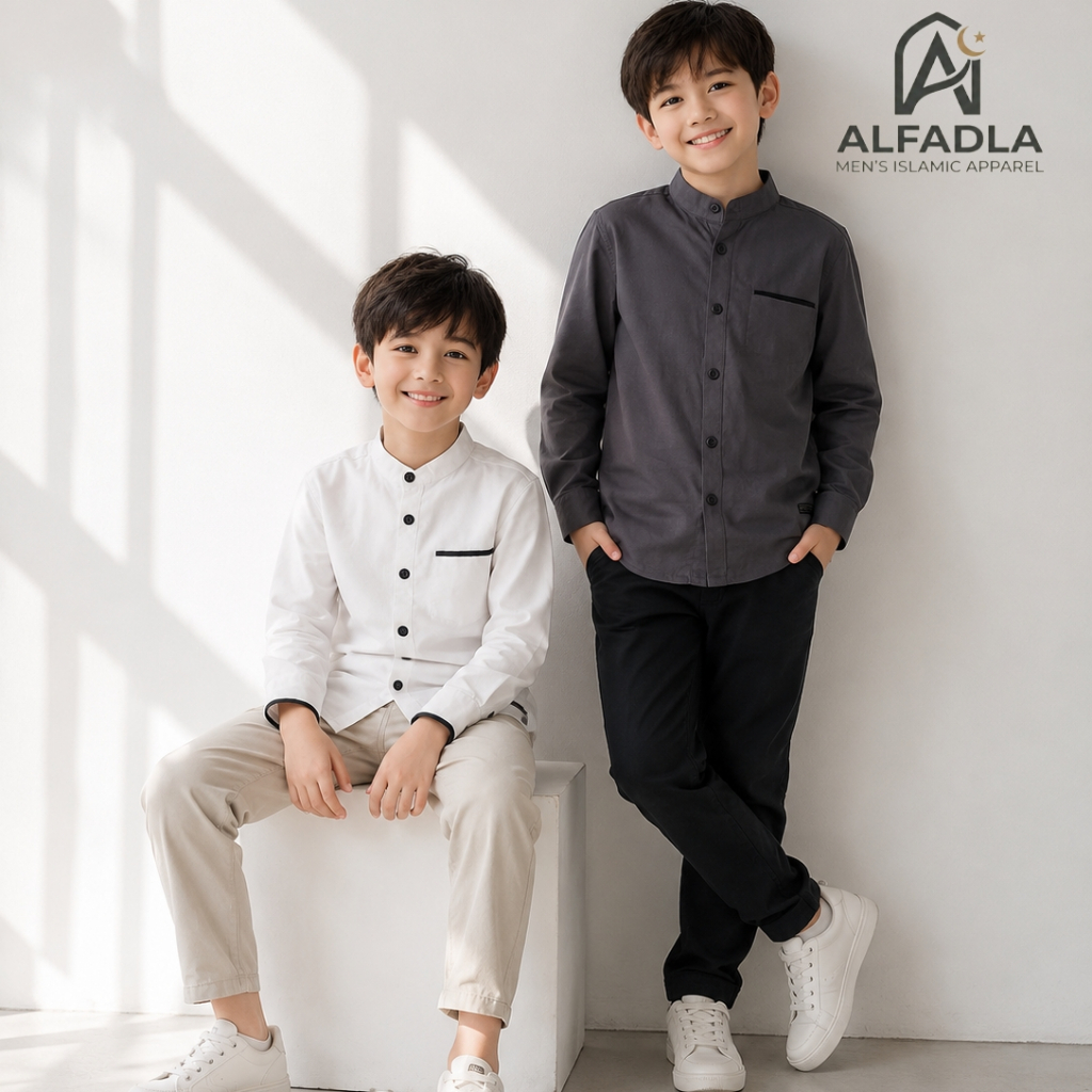 AL FADLA - Kemeja Koko Anak Cowok Lengan Panjang Belarus