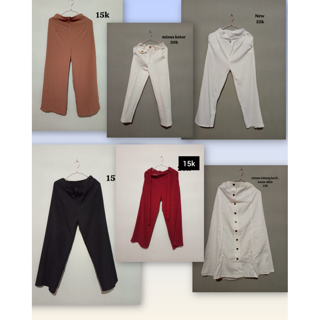 celana Kulot celana baggy scuba rok putih