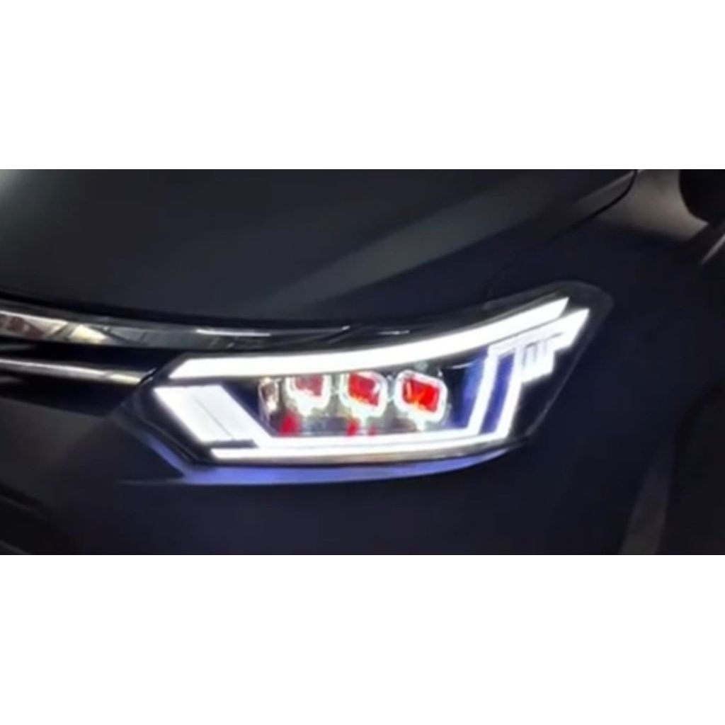 lampu headlamp custom Vios limo gen 3 triple biled matrix
