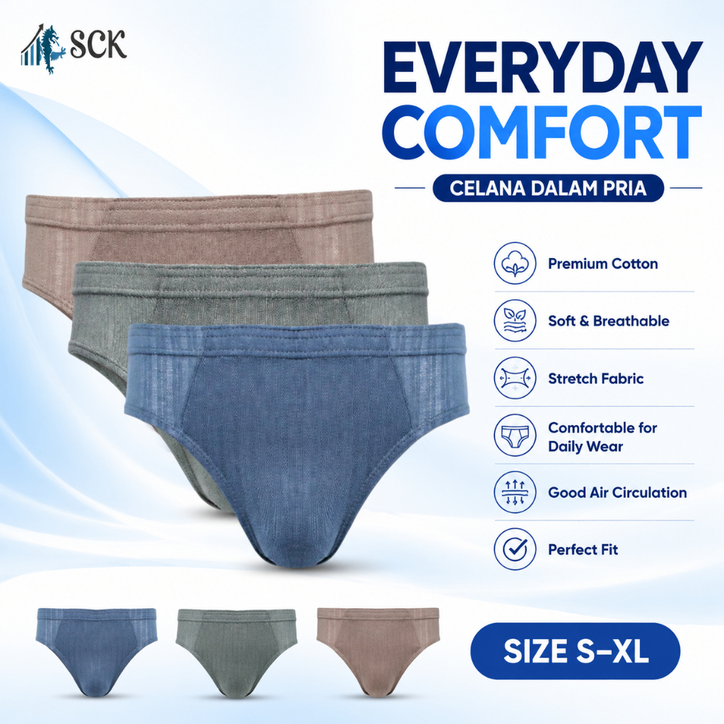 [ISI 3] CD Pria GT-MAN GMKM - GTK-09 Bahan Katun Polyester| Celana dalam gt man dewasa Pria | CD GT 