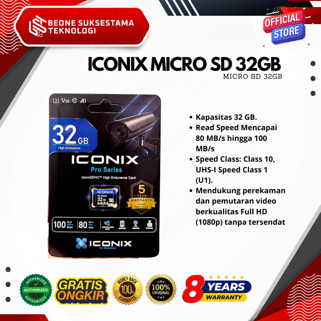 ICONIX HIGH ENDURANCE 32GB MicroSD