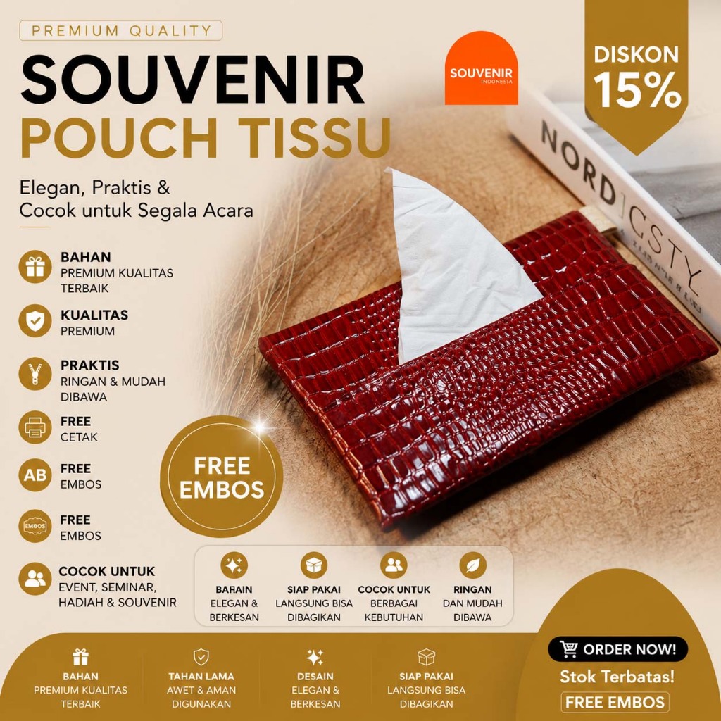Souvenir Pernikahan Pouch Tisu Kemasan Standart Souvenir Nikah Souvenir Custom