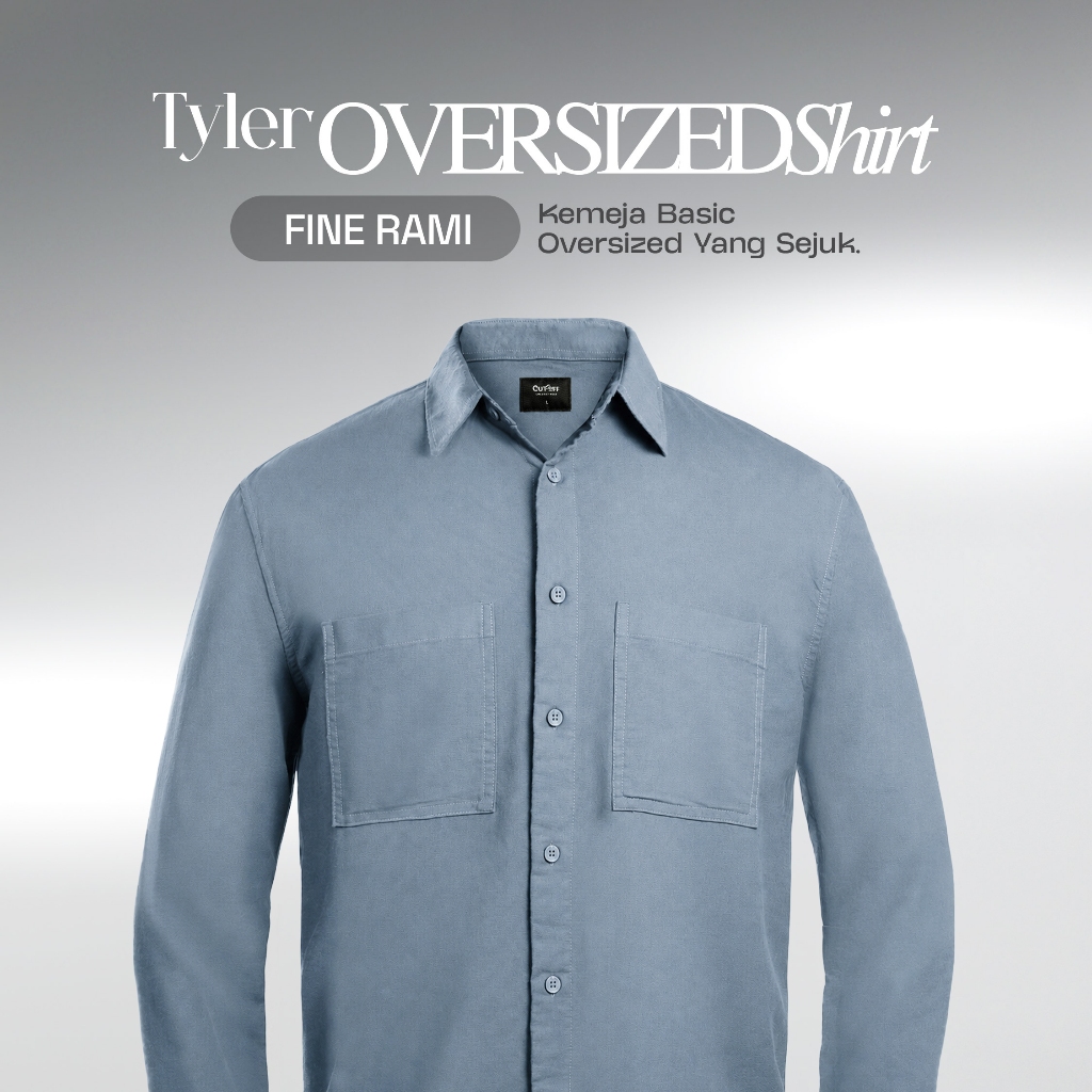 CUTOFF Tyler Oversized Basic Shirt Rami Kemeja Pria Polos Lengan Panjang