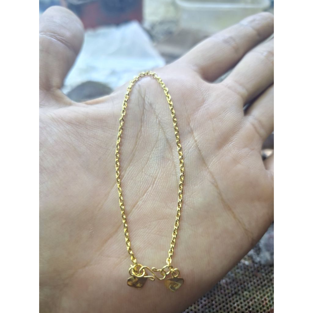 Gelang Emas Kadar 300, Gelang Emas Model Rantai Medan, Gelang Emas Asli, Gelang Wanita Simpel