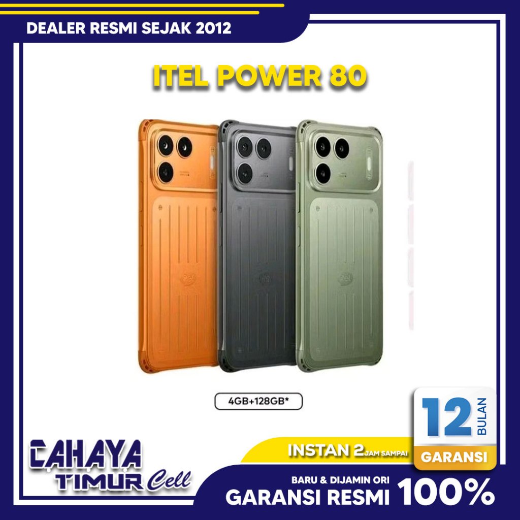 itel Power 80 4+4GB/128GB - Rugged Smartphone | Baterai 7000mAh | IP68/IP69 Smartphone garansi resmi