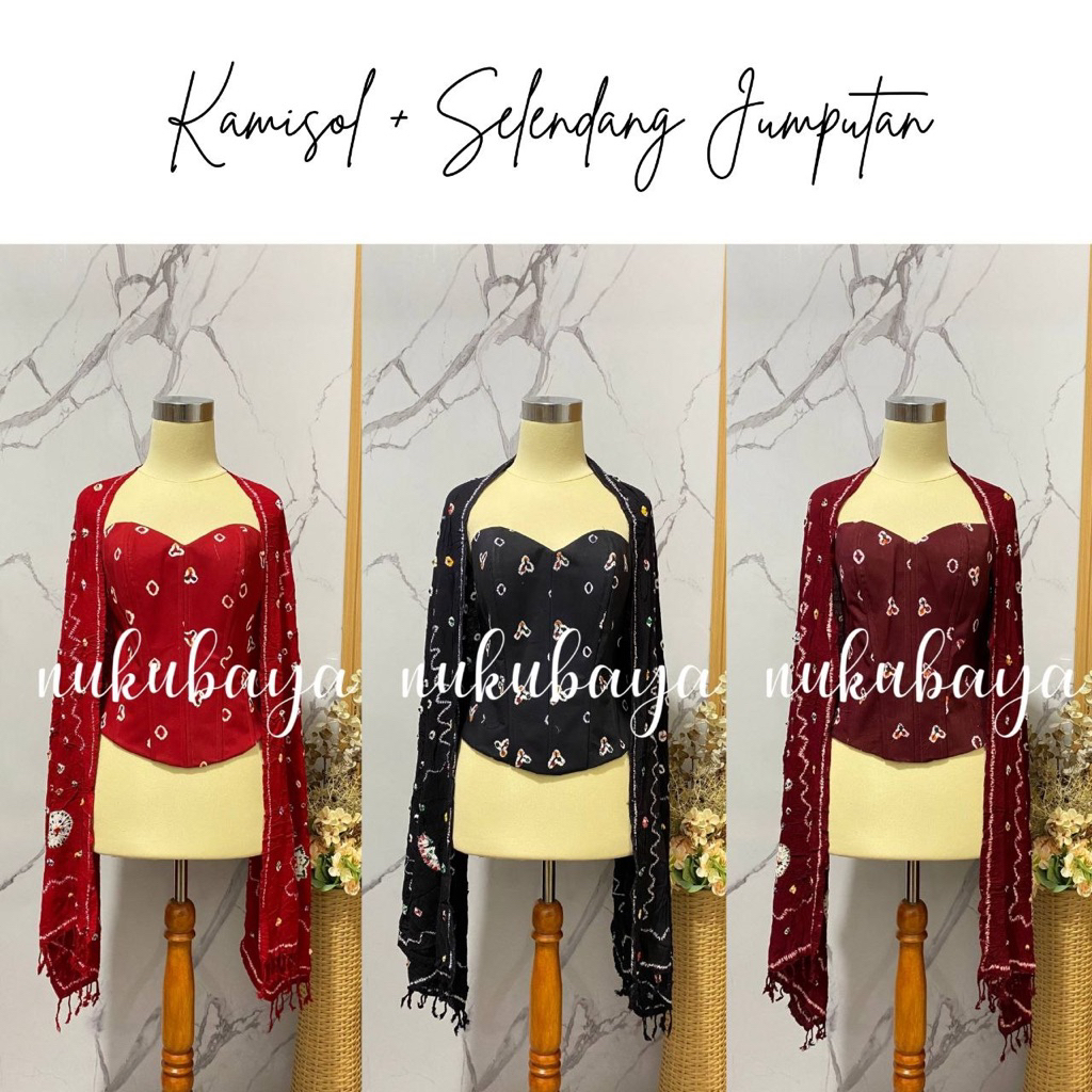 [Set] Kamisol + Selendang Jumputan