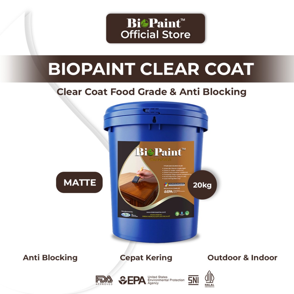 Grosir Cat Kayu Clear Biovarnish Clear Coat Matte 20 Kg