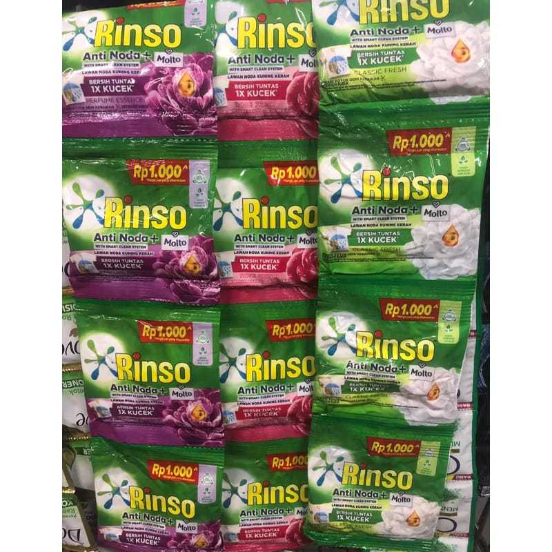 Rinso Bubuk Sachet Renceng / RINSO Sachet Detergen Renceng isi 6 x 40gram