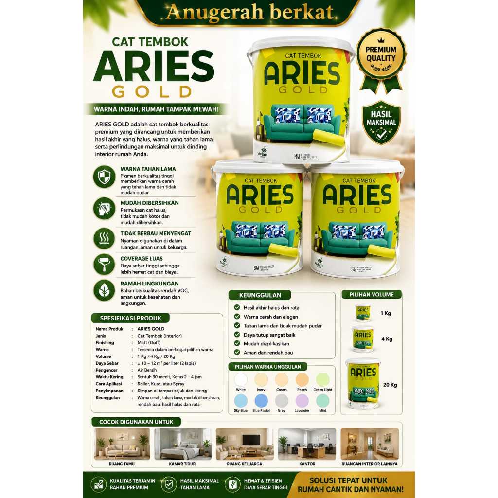 CAT TEMBOK ARIES GOLD