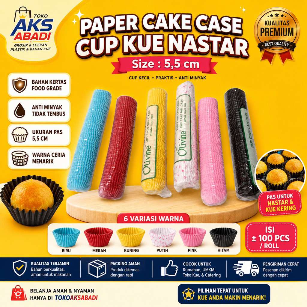 ALAS NASTAR UK 5,5 /tatakan kue m/cup case cake mini/cup cake warna warni mini