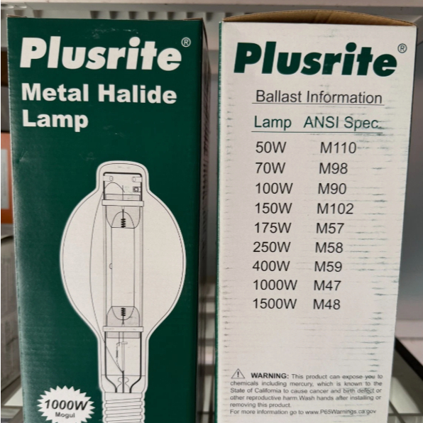 Lampu Metal Halide Plusrite 1000W MH1000/U/MOG BT37