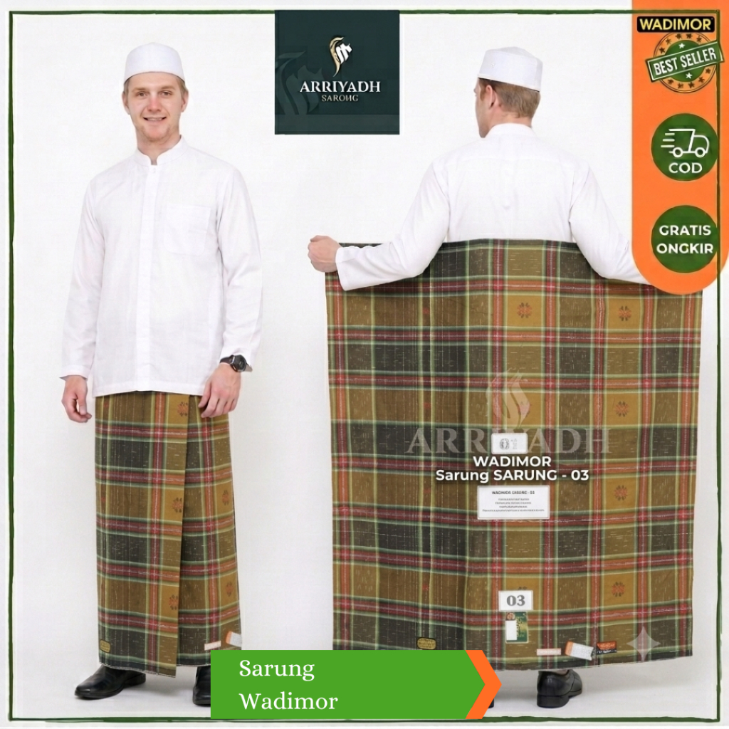 Sarung WADIMOR Motif Songket Melayu 3 Dara Bugis Gerimis Gunungan Hawai Horizon Millenium Rainbow Re