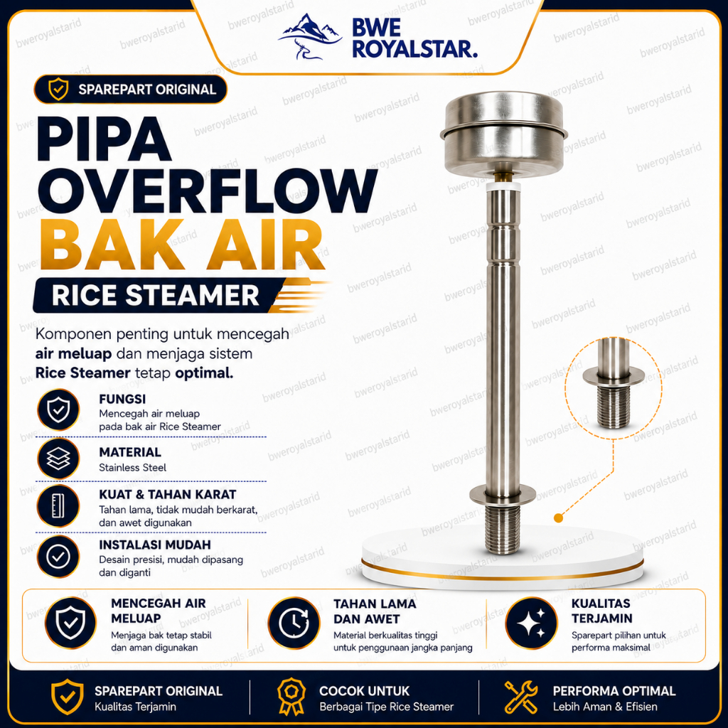 Pipa Overflow Bak Air Rice Steamer Stainless / Overflow Tube Rice Steamer / Pipa Pelimpah Air BWE Ro