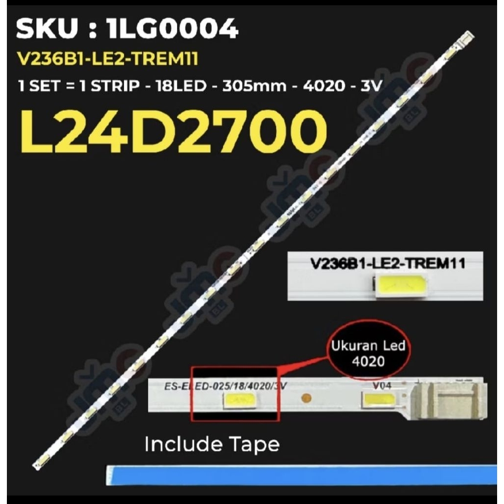 BACKLIGHT TV TCL 24 INCH MODEL L24D2700