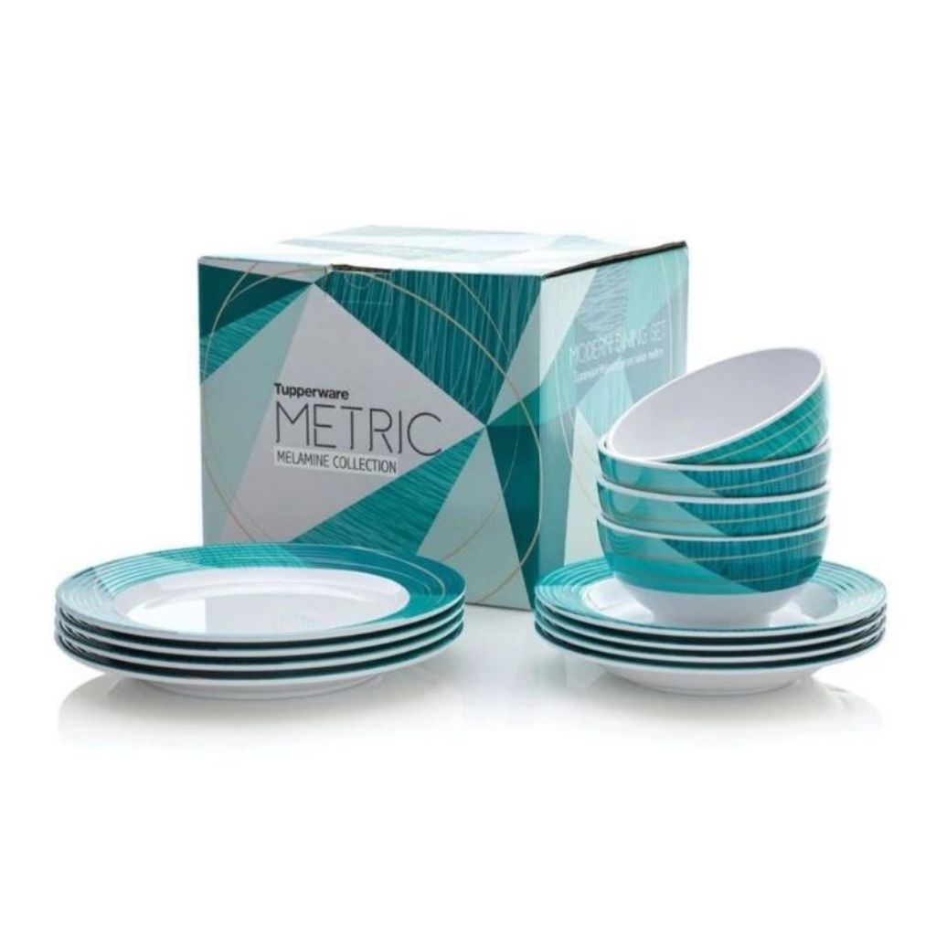 Tupperware metric melamine set with box melamine premium piring mangkuk
