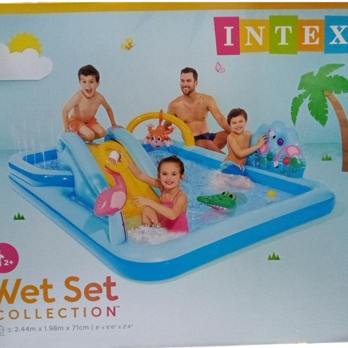 Intex 57161 | Jungle Adventure Kolam Renang Anak Tiup Jumbo Plus Perosotan Mainan Air intex 57161
