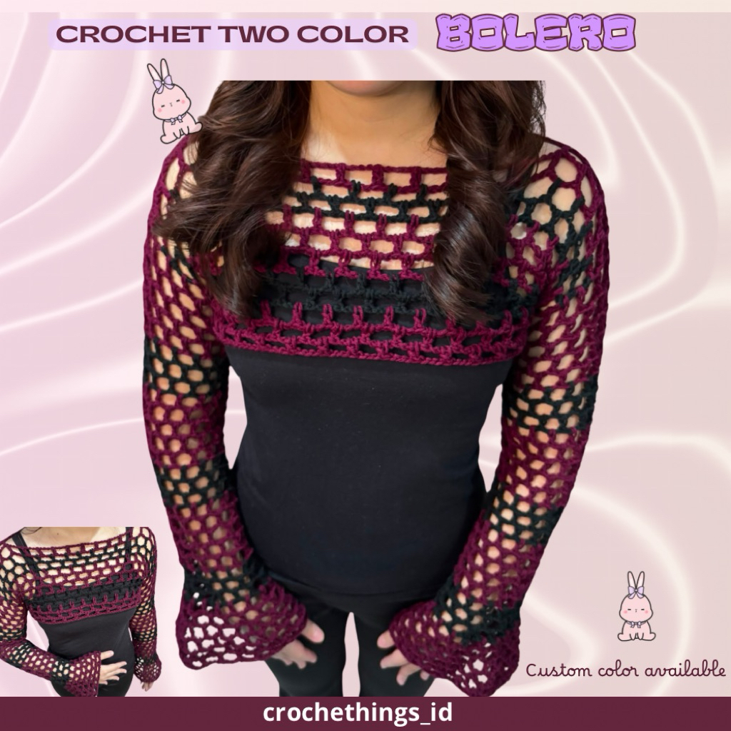 Crochet Bolero | Crochet Two Color Bolero | Bolero Jaring