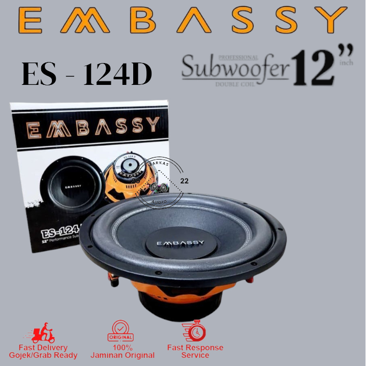 SUBWOOFER EMBASSY ES-124D DOUBLE VOICE COIL 12 INCH / Subwoofer Embassy 12 Inch