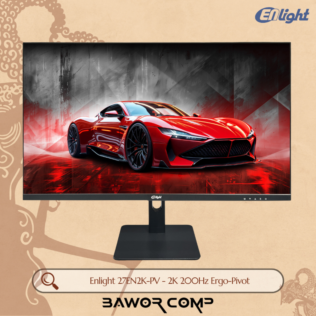 Enlight 27EN2K-PV - 2K Ergo Pivot 27" IPS QHD 200Hz 1ms Slim Frameless AMD Freesync sRGB 100% Monito