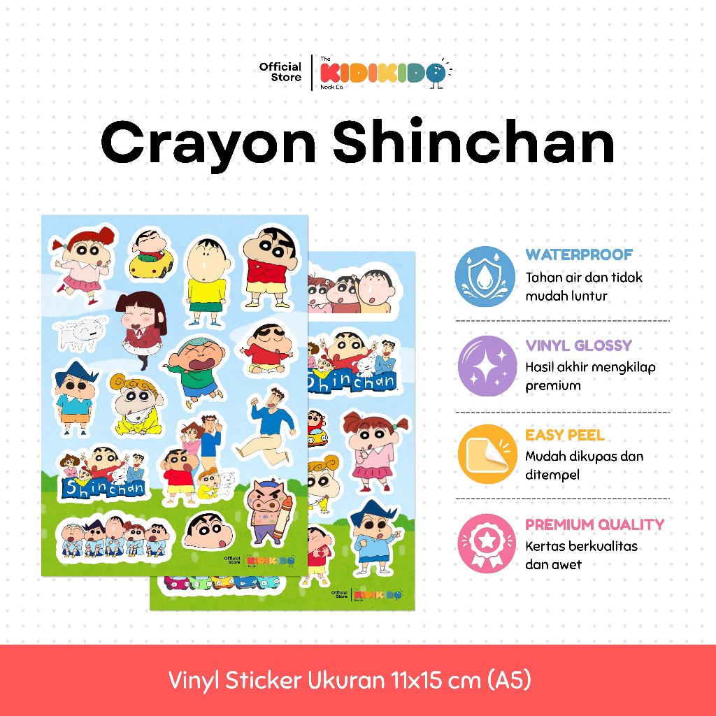 Sticker Sheet Anak Crayon Shinchan | Deco Stiker Waterproof