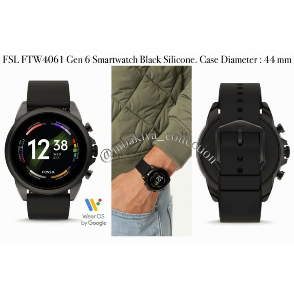 FOS FTW4061 Gen 6 Smartwatch Black Silicone
